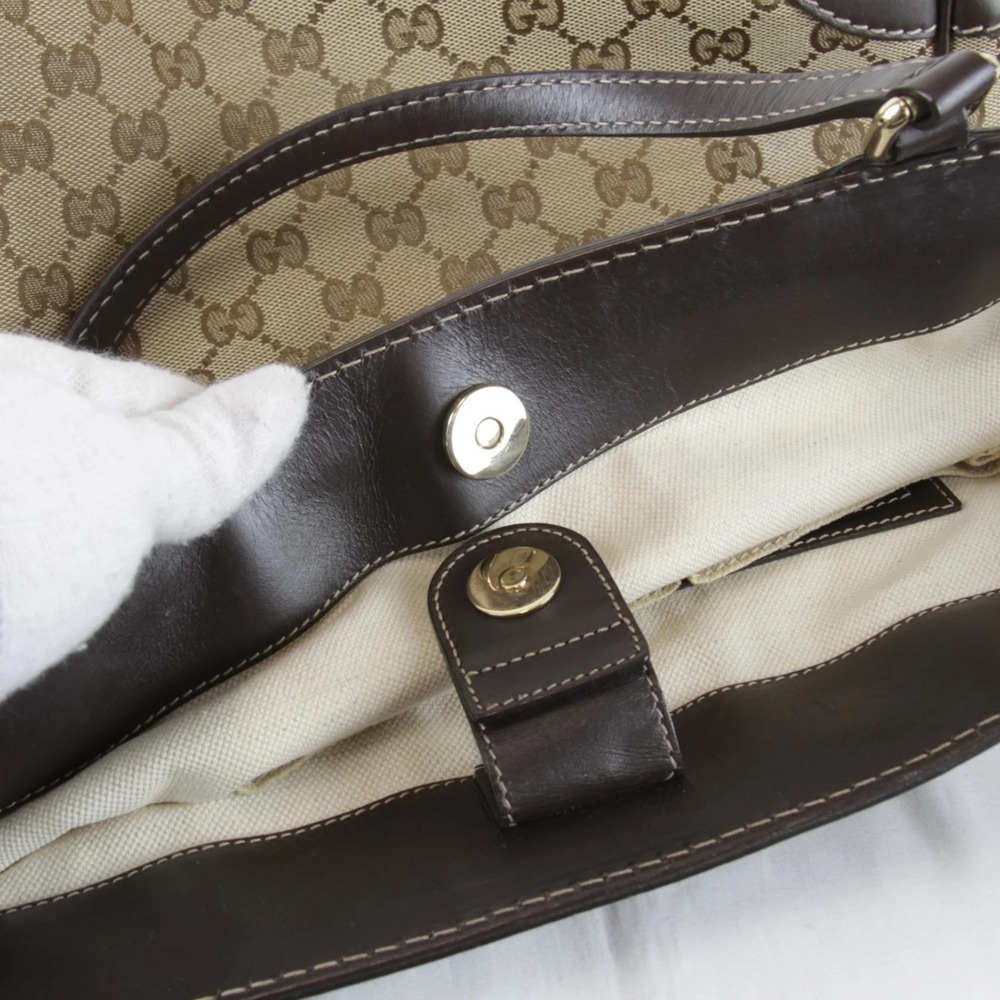 GUCCI Authentic Brown Leather Tote Bag - Picture 14 of 15